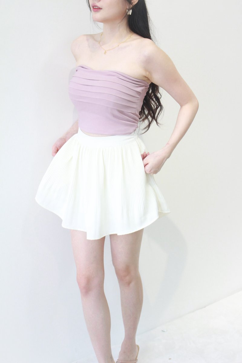 *DEFECT* Essence Pleated Padded Top in Dusty Pink in L