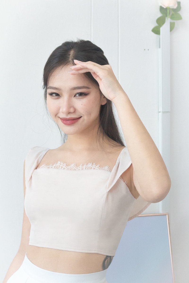 Odette Lace Top in Nude Blush 
